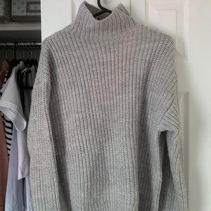 Cozy Gray Cowl Neck Sweater